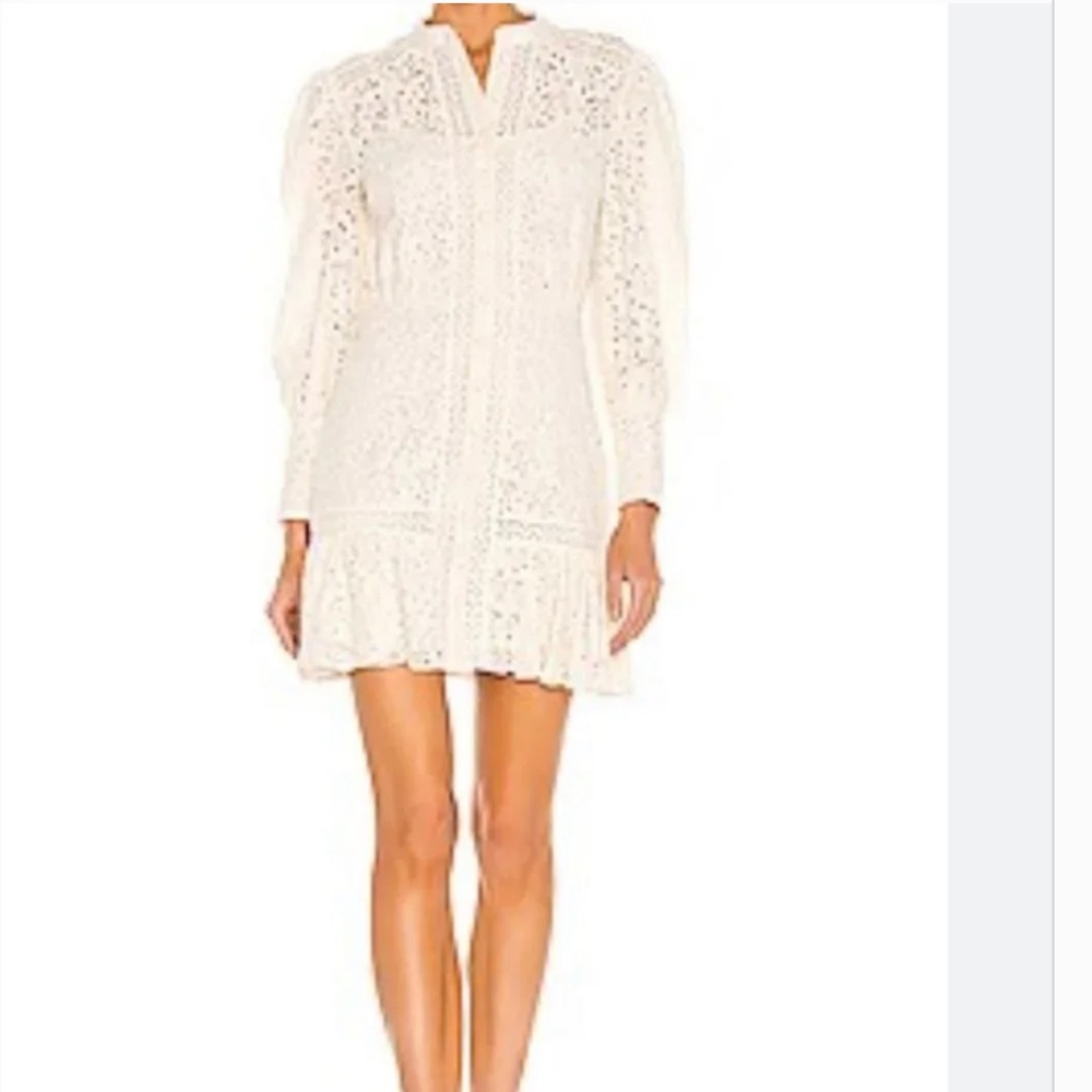 Veronica Beard Hilda Lace Mini Dress Ivory Sz 10